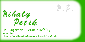 mihaly petik business card